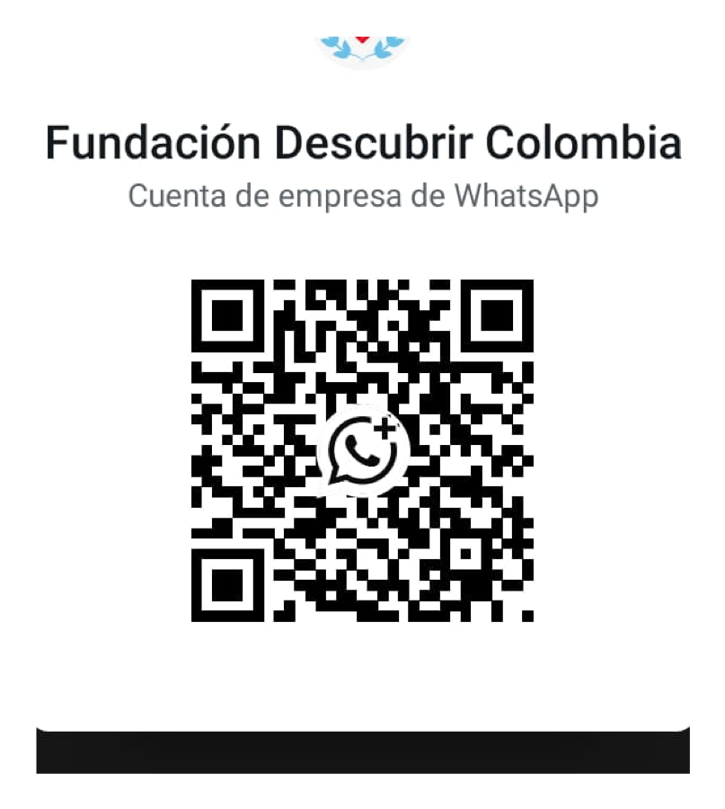 Código QR para chatear por WhatsApp con la Fundación Descubrir Colombia